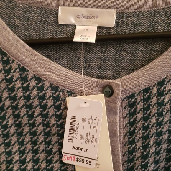 Christopher & Banks Gray Green Cardigan 3X NWT - Picture 3 of 5